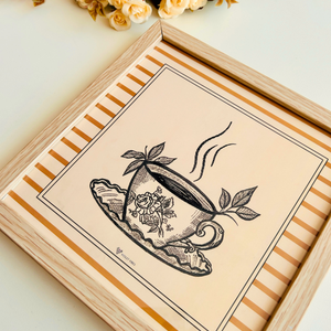 Still Stories | Tea | Doodled Glass Wall Frame