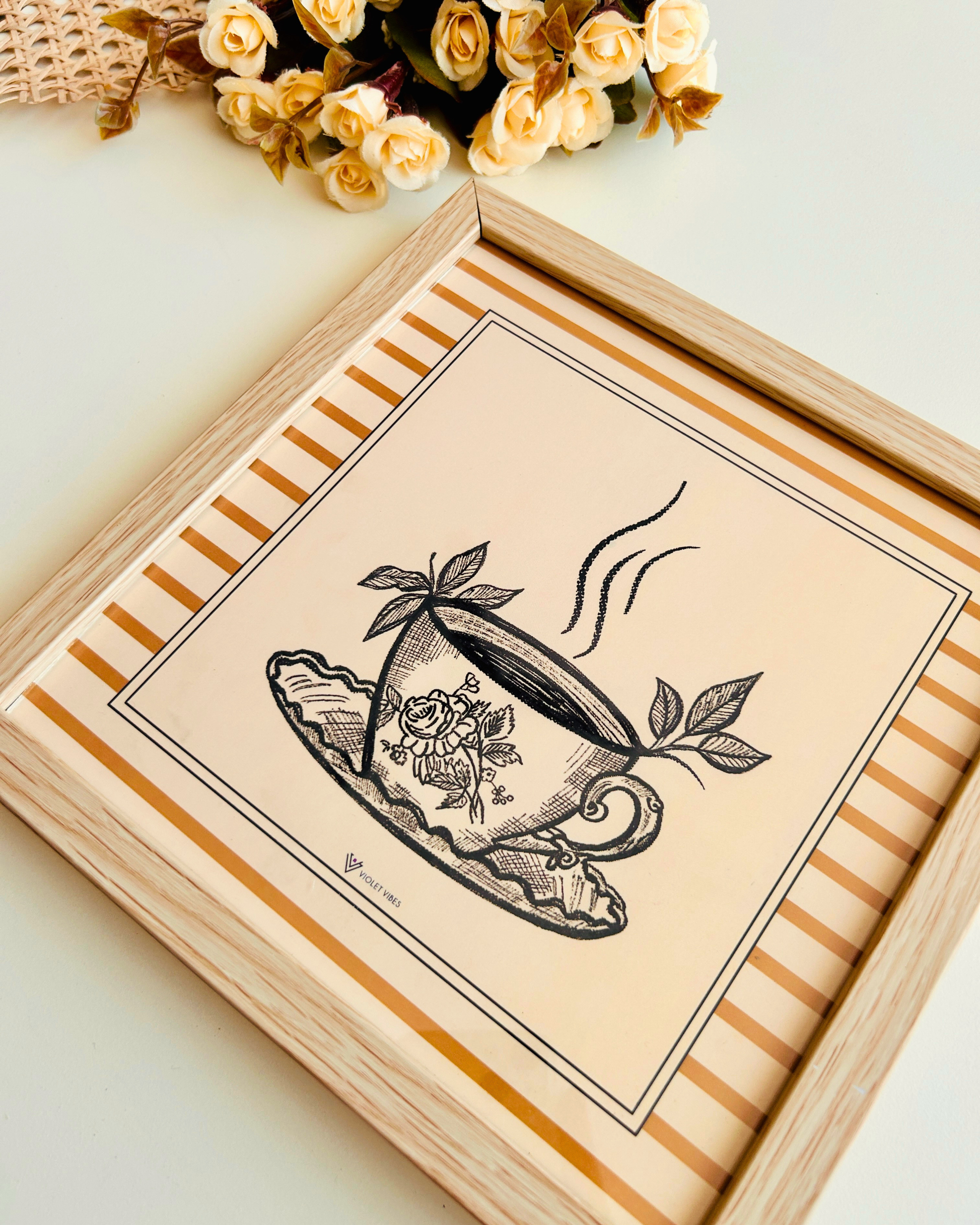 Still Stories | Tea | Doodled Glass Wall Frame