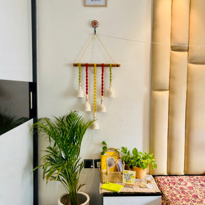 Ivory Mac & Chime | Macrame wall hanging with ceramic bells