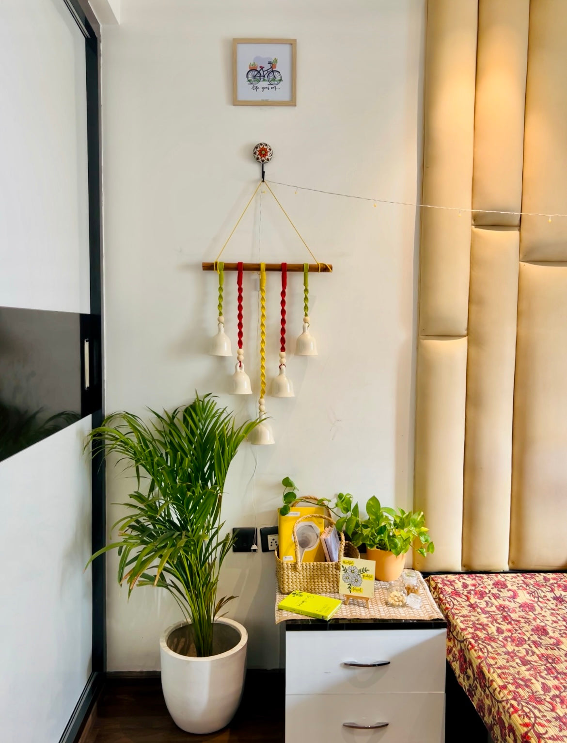 Ivory Mac & Chime | Macrame wall hanging with ceramic bells