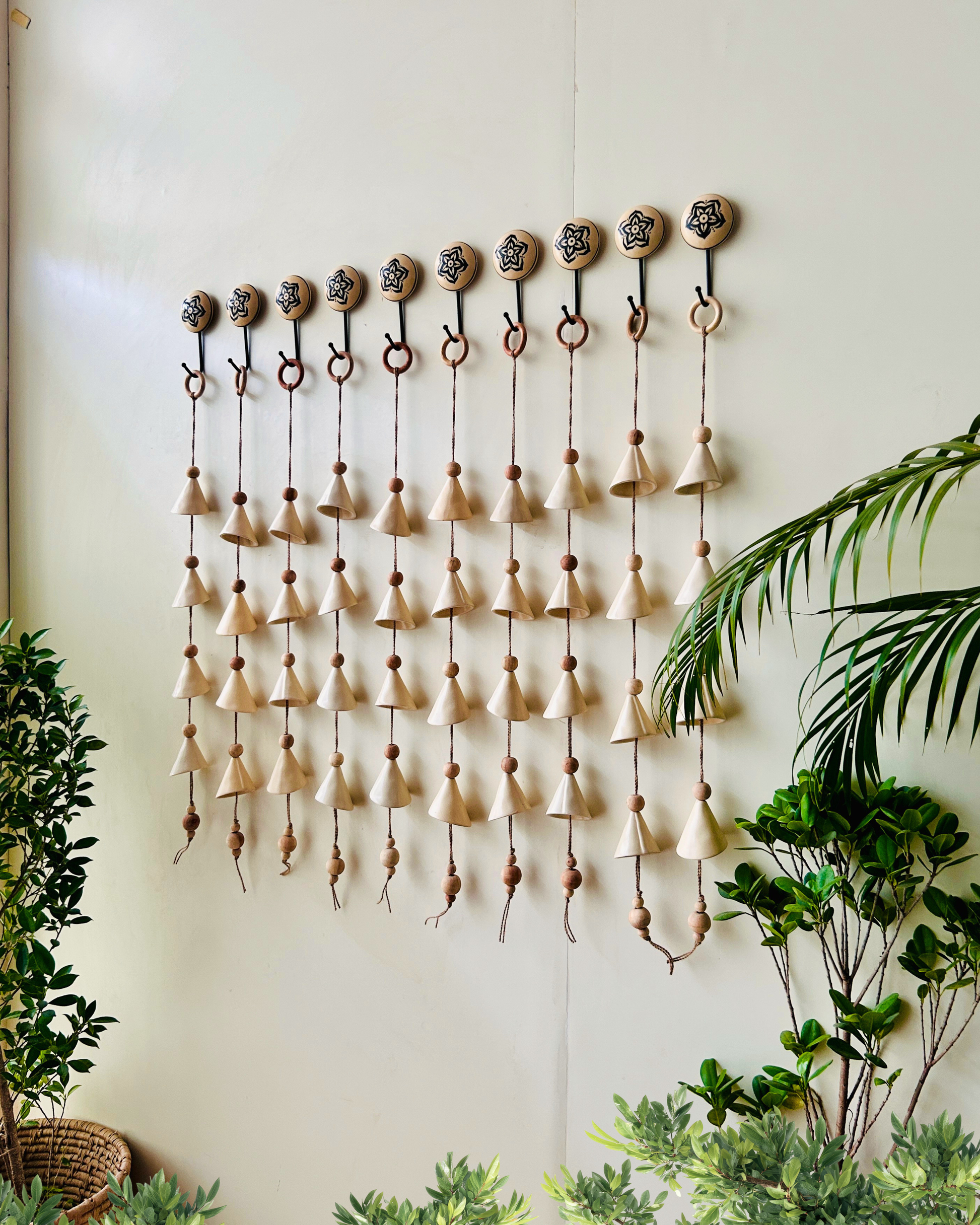 Boho Ivory Ceramic Drops with Ceramic Hooks
