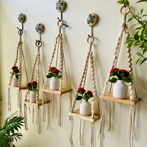 IVORY ROSE BLOOM WALL SHELVES