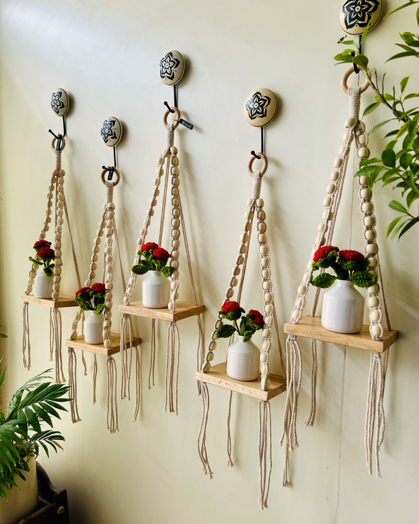 IVORY ROSE BLOOM WALL SHELVES