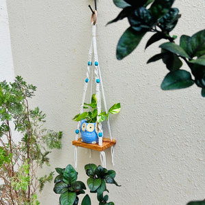Knot and Bead | Macrame Shelf with planter and hook