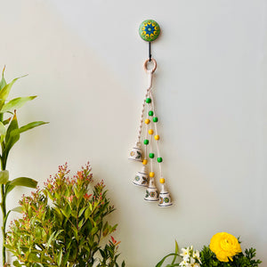 AMALTAS | Handmade Ceramic Symphony Bell Chimes | Bunch of 4 (mini) bells with Ceramic Hooks