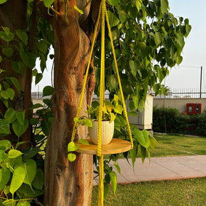 Swing Story CLASSIC – Macrame Hanging Shelf | METAL CEILING HOOK INCLUDED
