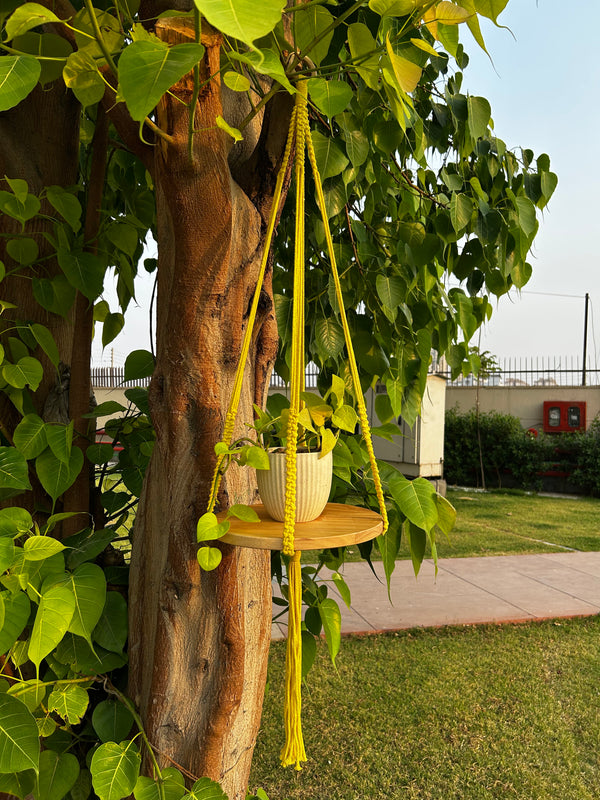 Swing Story CLASSIC – Macrame Hanging Shelf | METAL CEILING HOOK INCLUDED