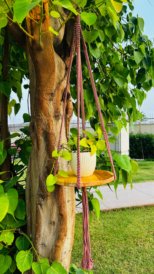 Swing Story CLASSIC – Macrame Hanging Shelf | METAL CEILING HOOK INCLUDED