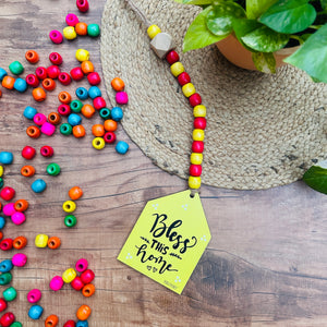 Bless this home | Beaded Hut with Ceramic hook