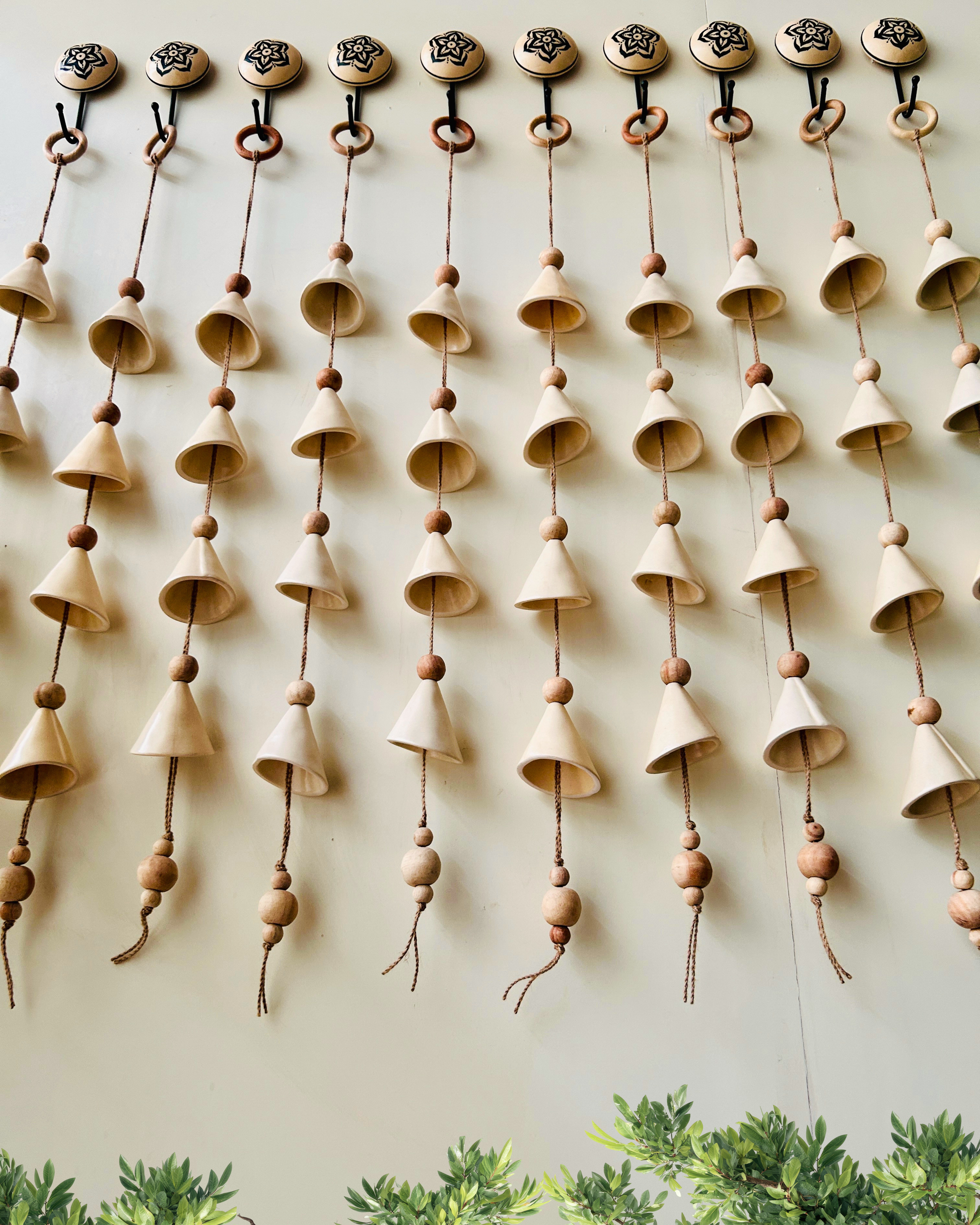 Boho Ivory Ceramic Drops with Ceramic Hooks