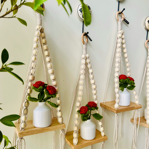 IVORY ROSE BLOOM WALL SHELVES