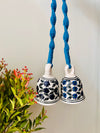 Sapphire | Ceramic Macrame Bells with Ceramic Hooks | Set of 2 (Free shipping)