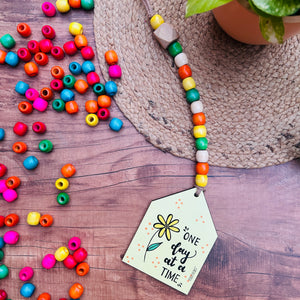 One day at a time | Beaded Hut with Ceramic hook