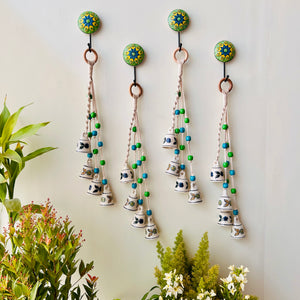 BLUE ORCHID | Set of 4 Symphony Chimes with 4 Ceramic Hooks