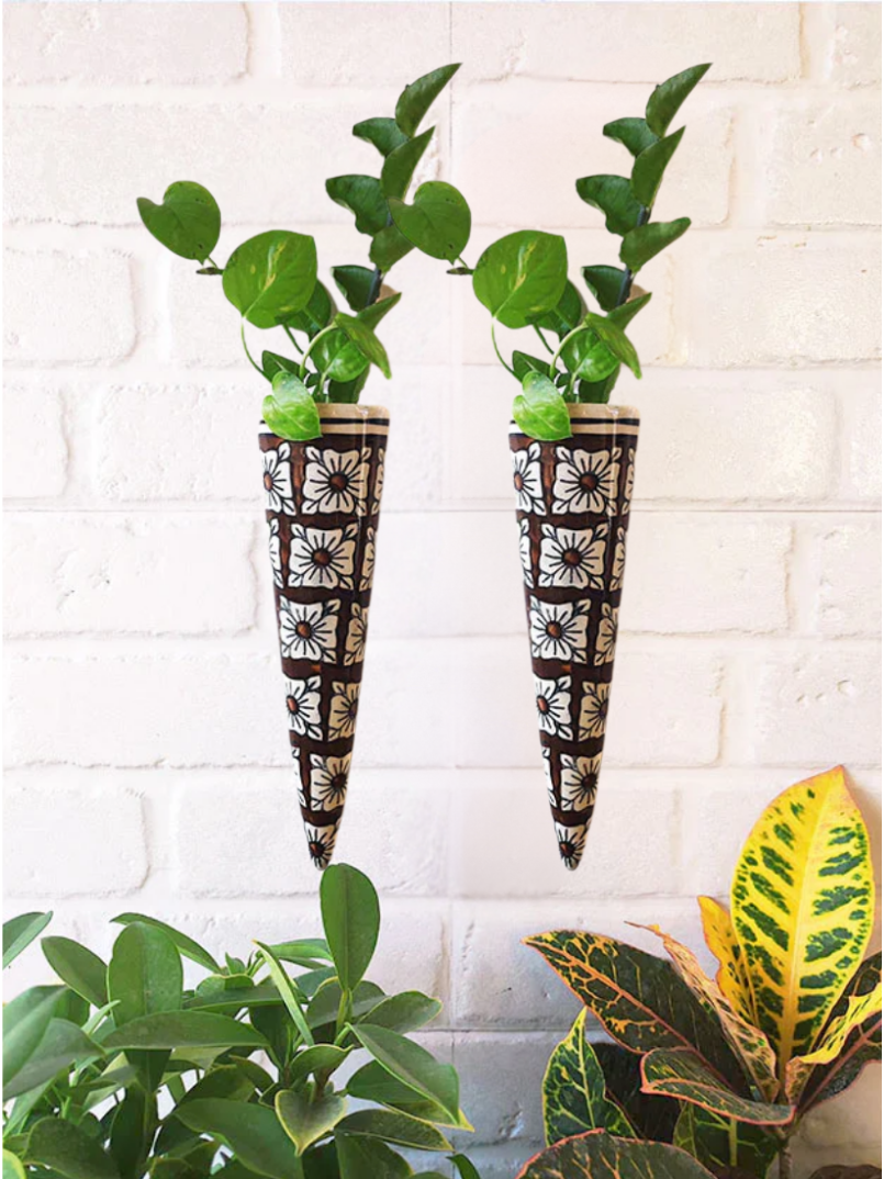 Set of 2 | Big Conical Planter | Brown Square | Buy 2 get 2 offer applicable | Use code 