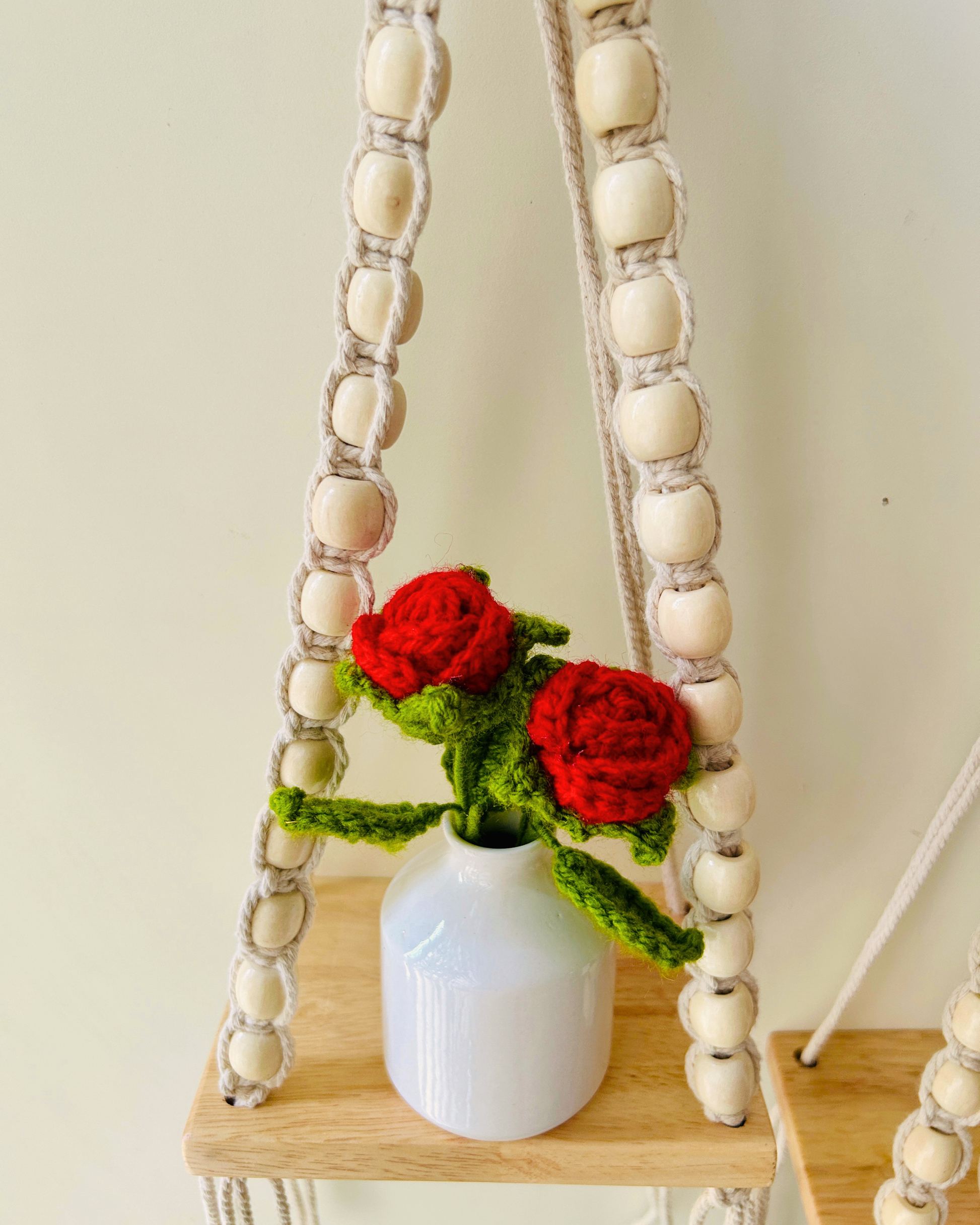 IVORY ROSE BLOOM WALL SHELVES