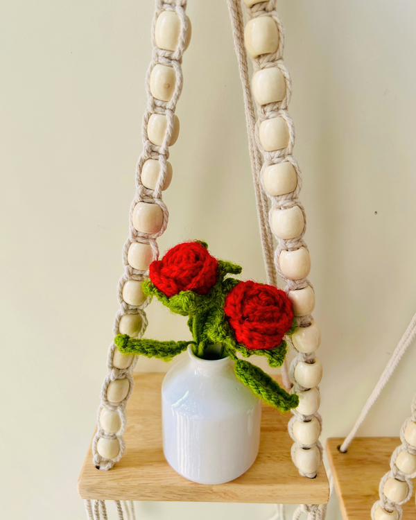 IVORY ROSE BLOOM WALL SHELVES