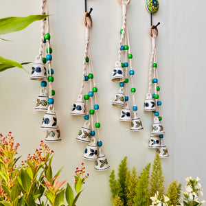 BLUE ORCHID | Set of 4 Symphony Chimes with 4 Ceramic Hooks