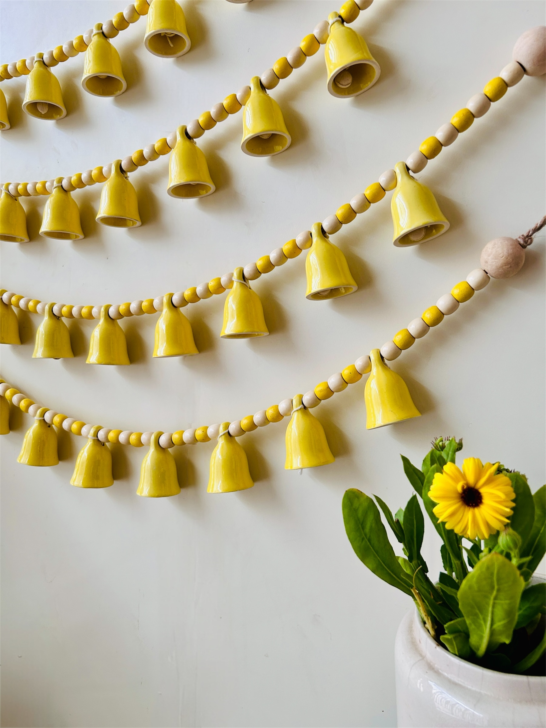 KHANAK | Ceramic bells bunting  - SUNSHINE ON A STRING