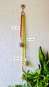 Macrame Melodies | LONG BRAIDS (Set of 3 'ceramic' hanging bells) + Ceramic hook