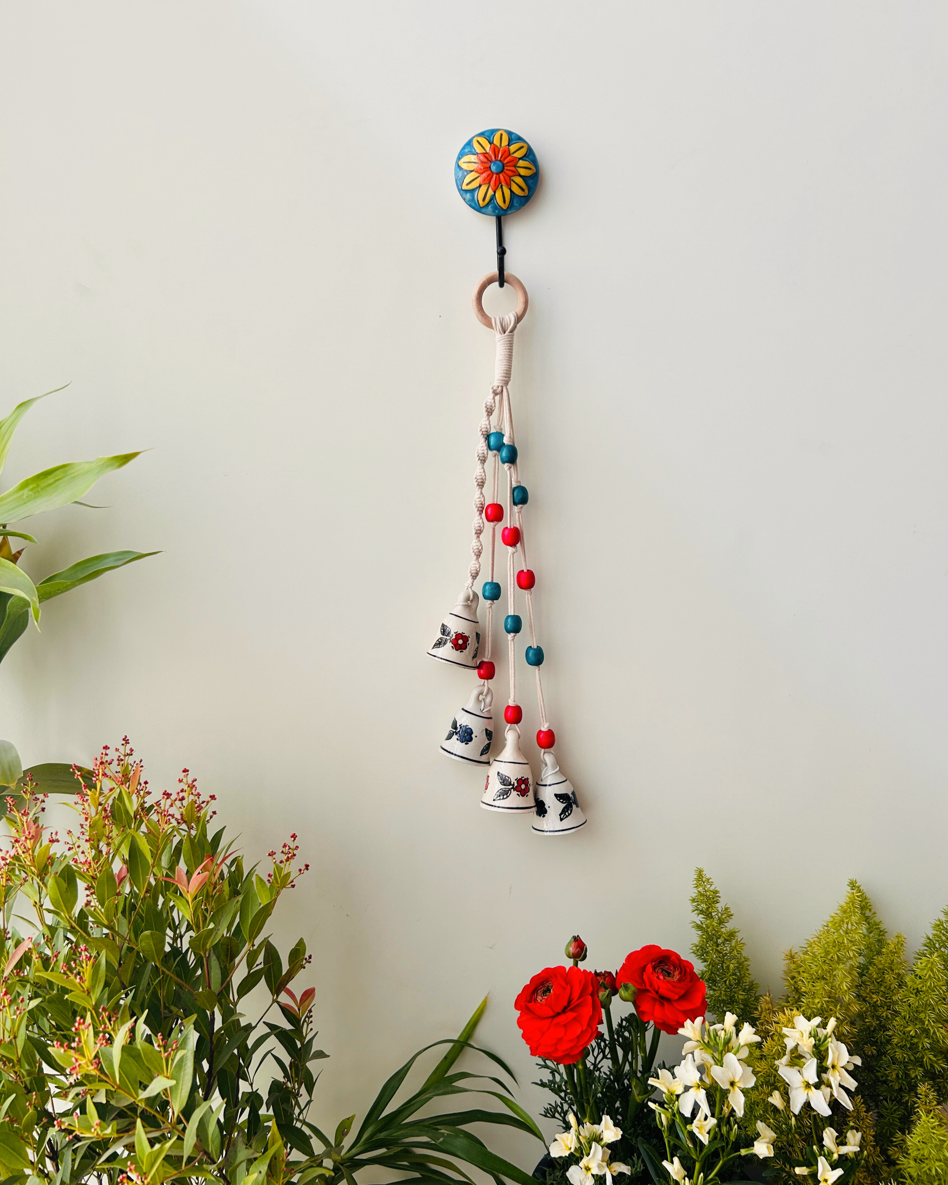 GULMOHAR | Symphony Chimes | Bunch of 4 (mini) bells with Ceramic Hook