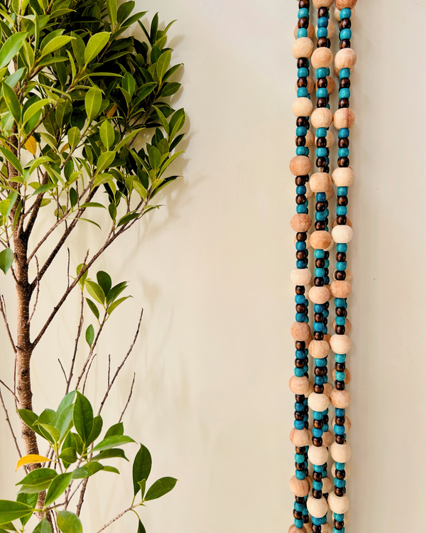 Boho Strings | Beaded Curtain | Set of 4 strings (Red and Blue)