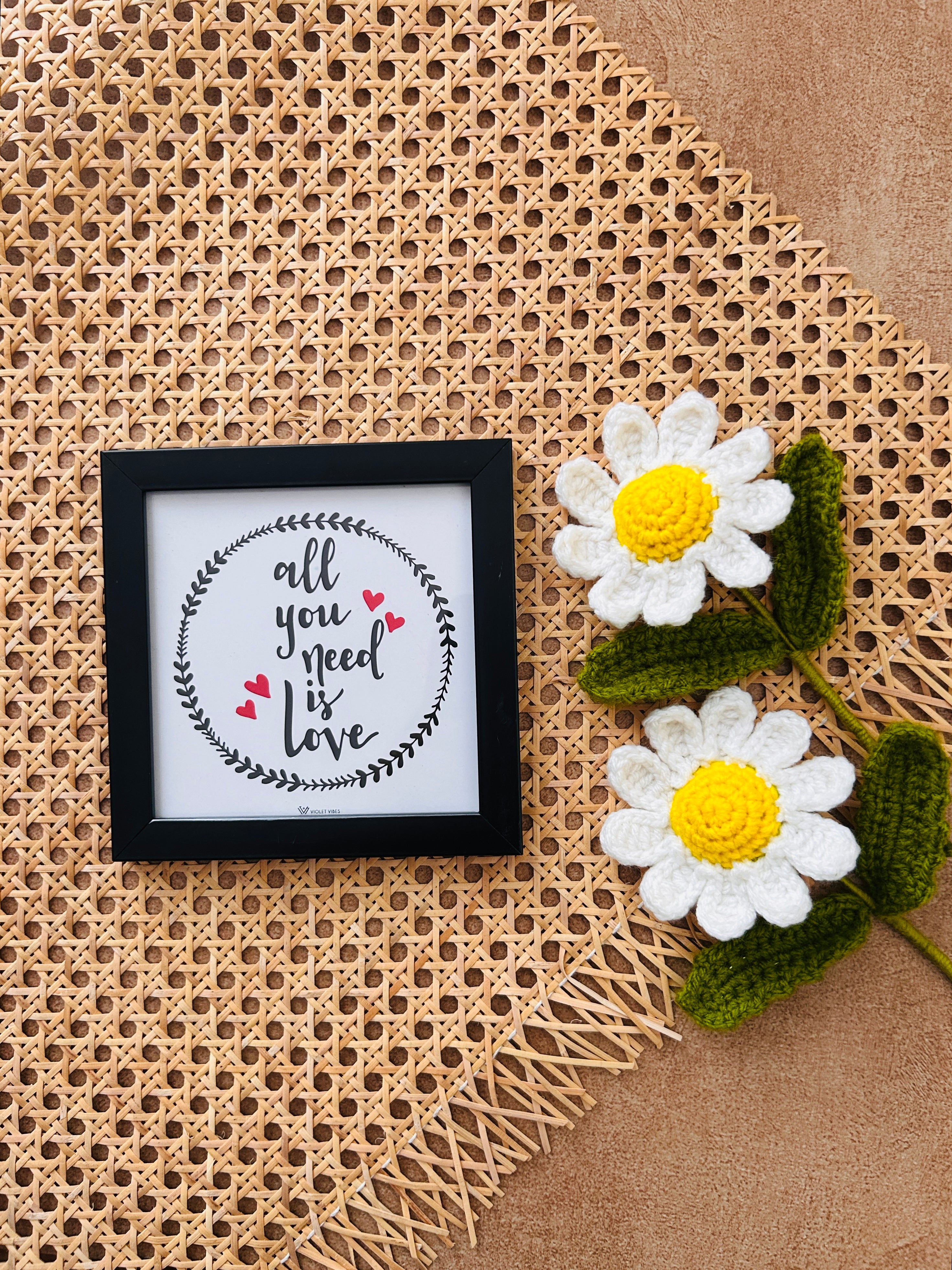 All you need is love | 5*5 inches glass top wall frame