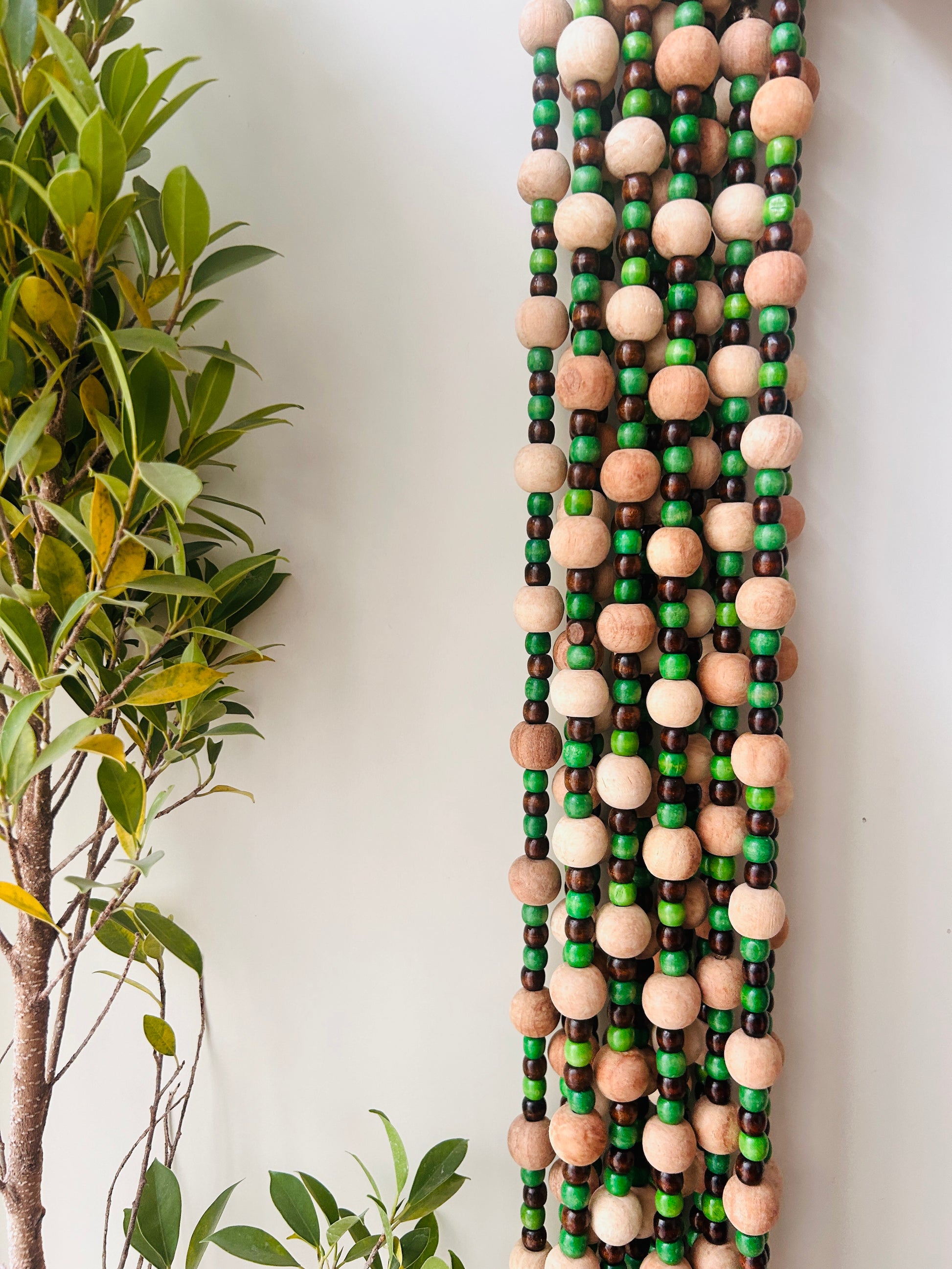 Green Boho Strings | Beaded Curtain