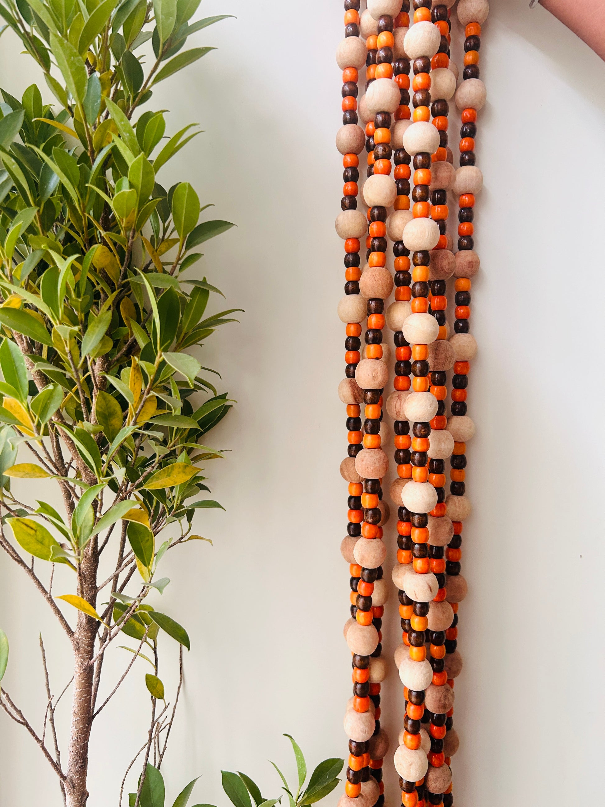 Orange Boho Strings | Beaded Curtain