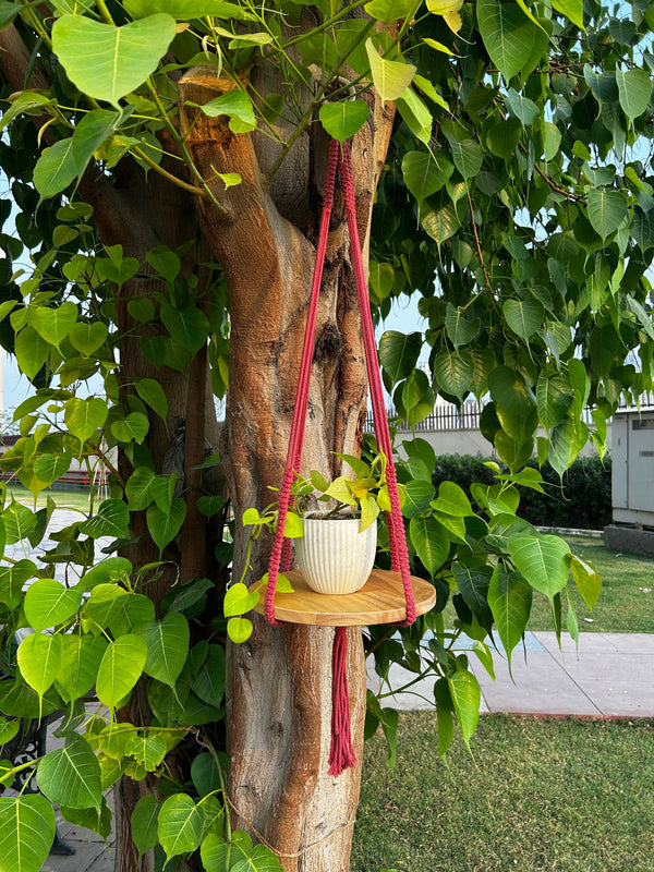 Swing Story CLASSIC – Macrame Hanging Shelf | METAL CEILING HOOK INCLUDED