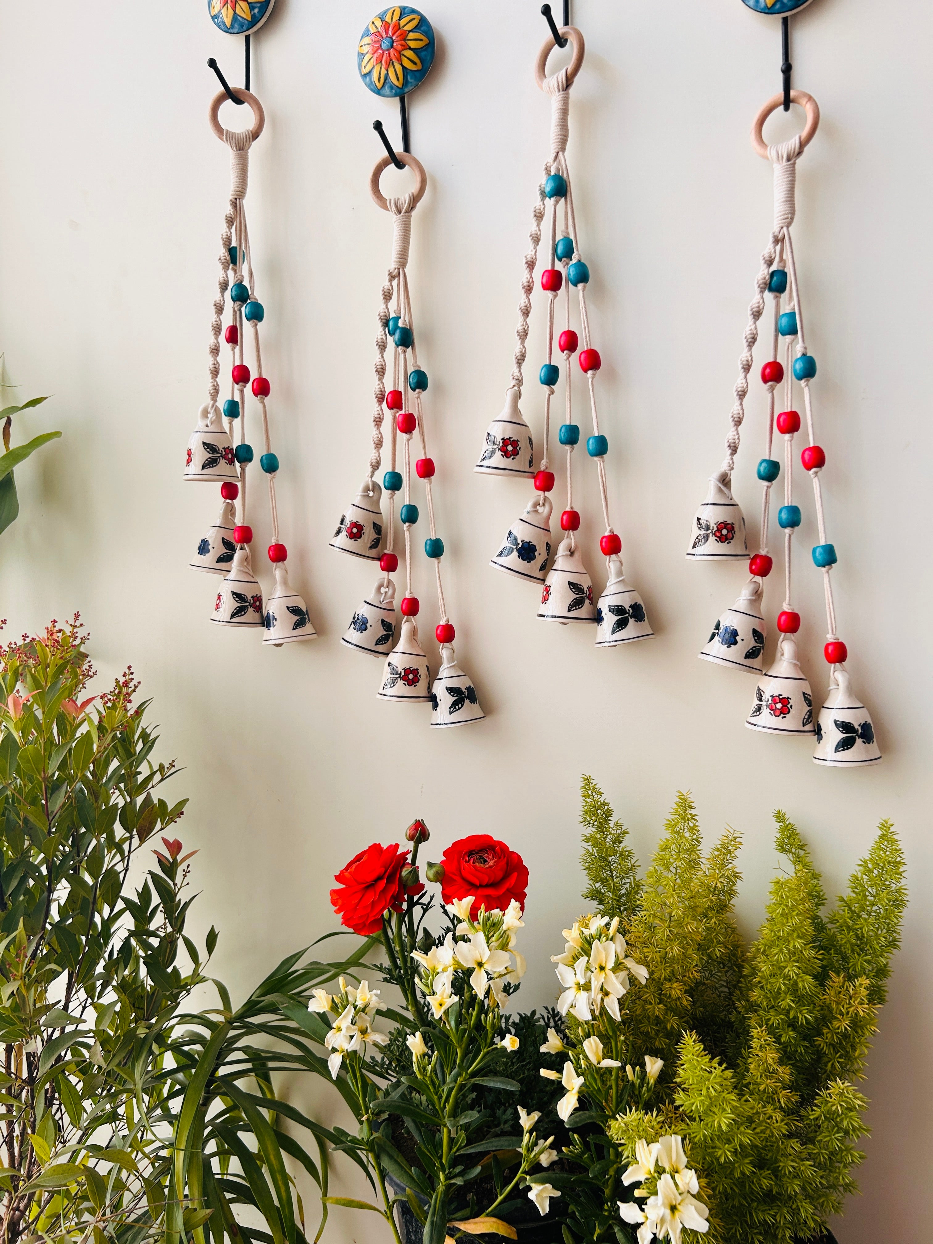 GULMOHAR | Set of 4 Symphony Chimes with 4 Ceramic Hooks