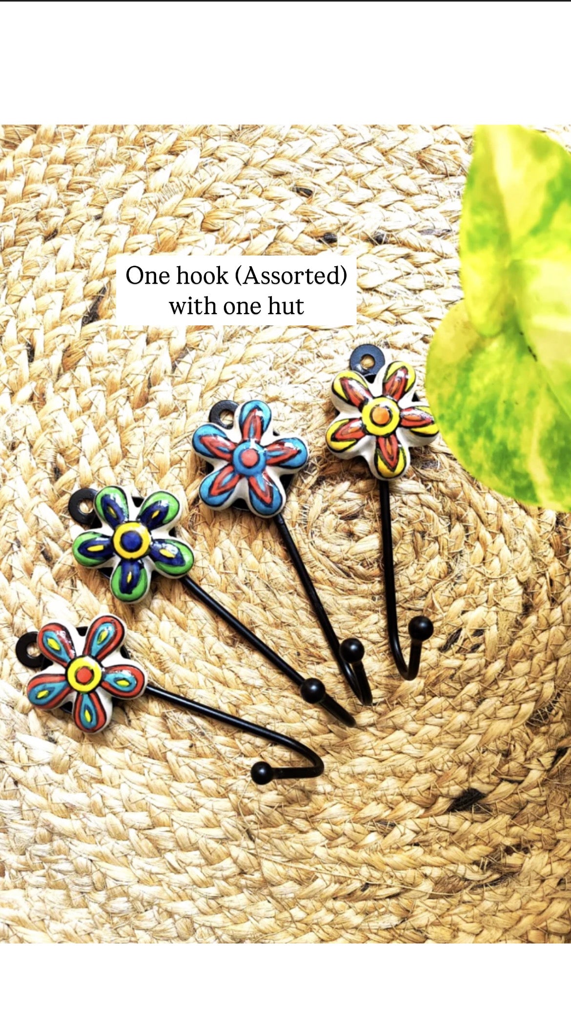 Family | Beaded Hut with Ceramic hook