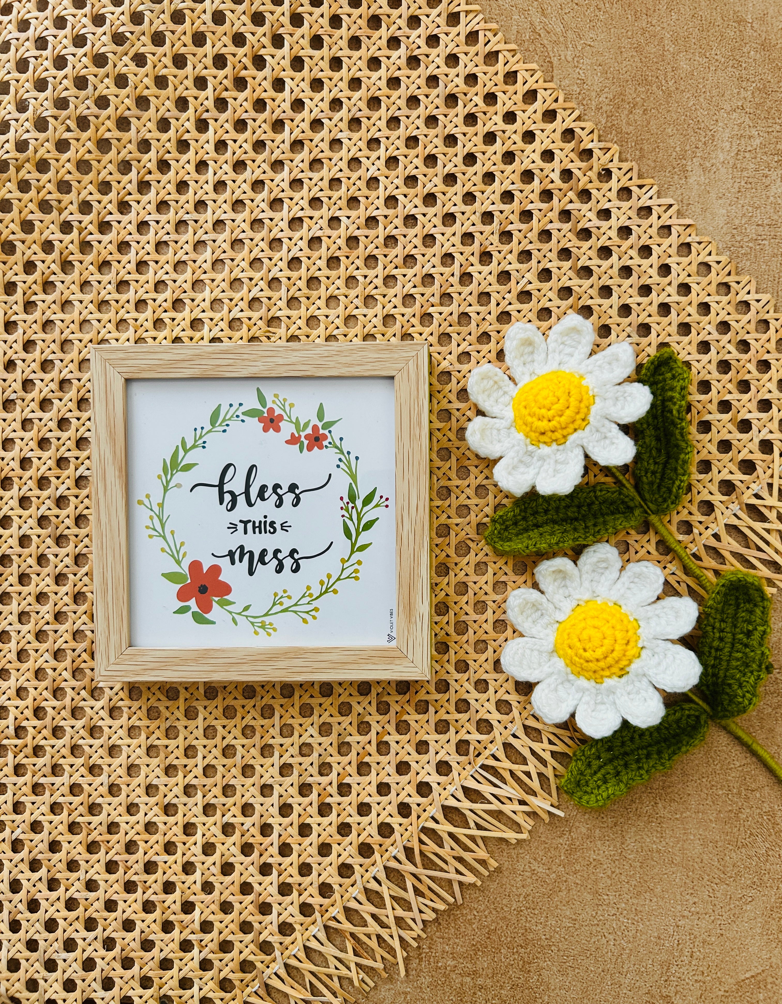 Bless this mess | 5*5 inches glass top wall frame