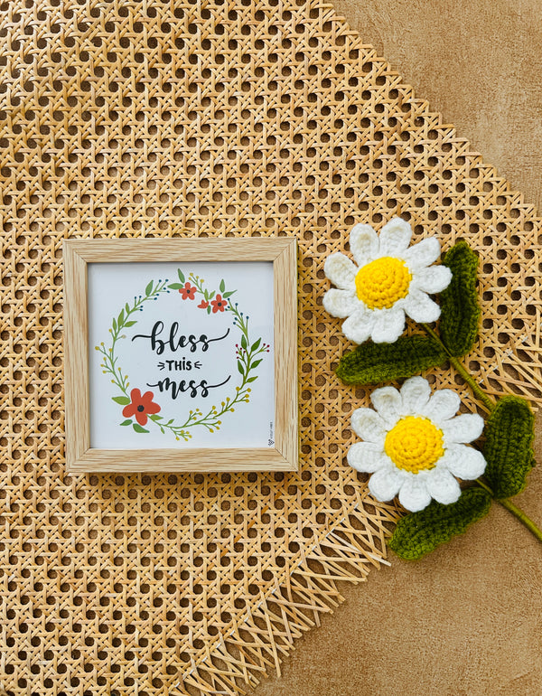Bless this mess | 5*5 inches glass top wall frame