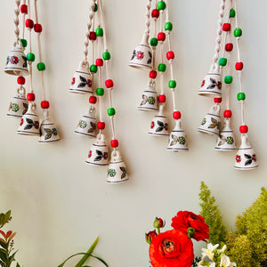 INDIAN ROSE | Set of 4 HANDMADE Symphony Chimes with 4 Ceramic Hooks