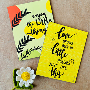 Mac-crochet Collection |Love Grows in little houses wall set up | with macrame hangers and crochet flowers