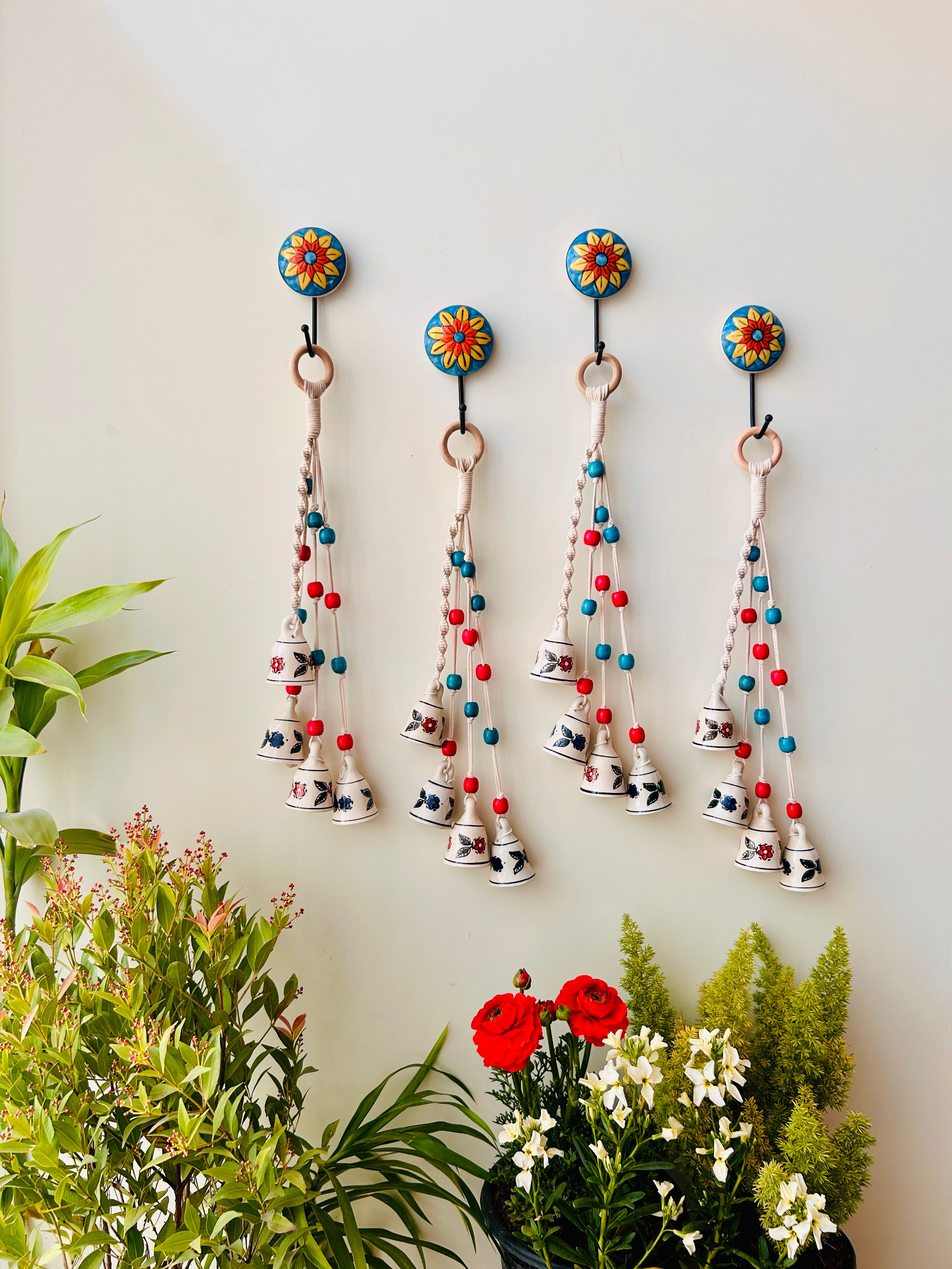 GULMOHAR | Set of 4 Symphony Chimes with 4 Ceramic Hooks