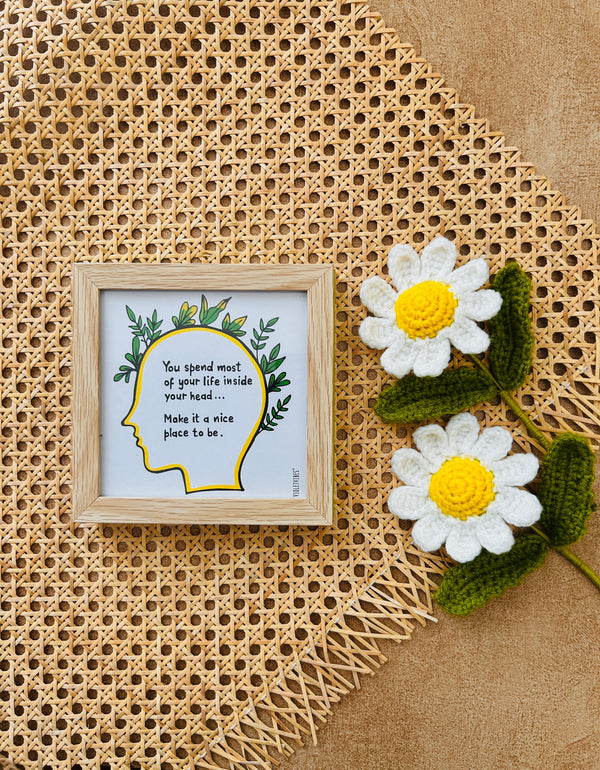 Inside your head | 5*5 inches glass top wall frame