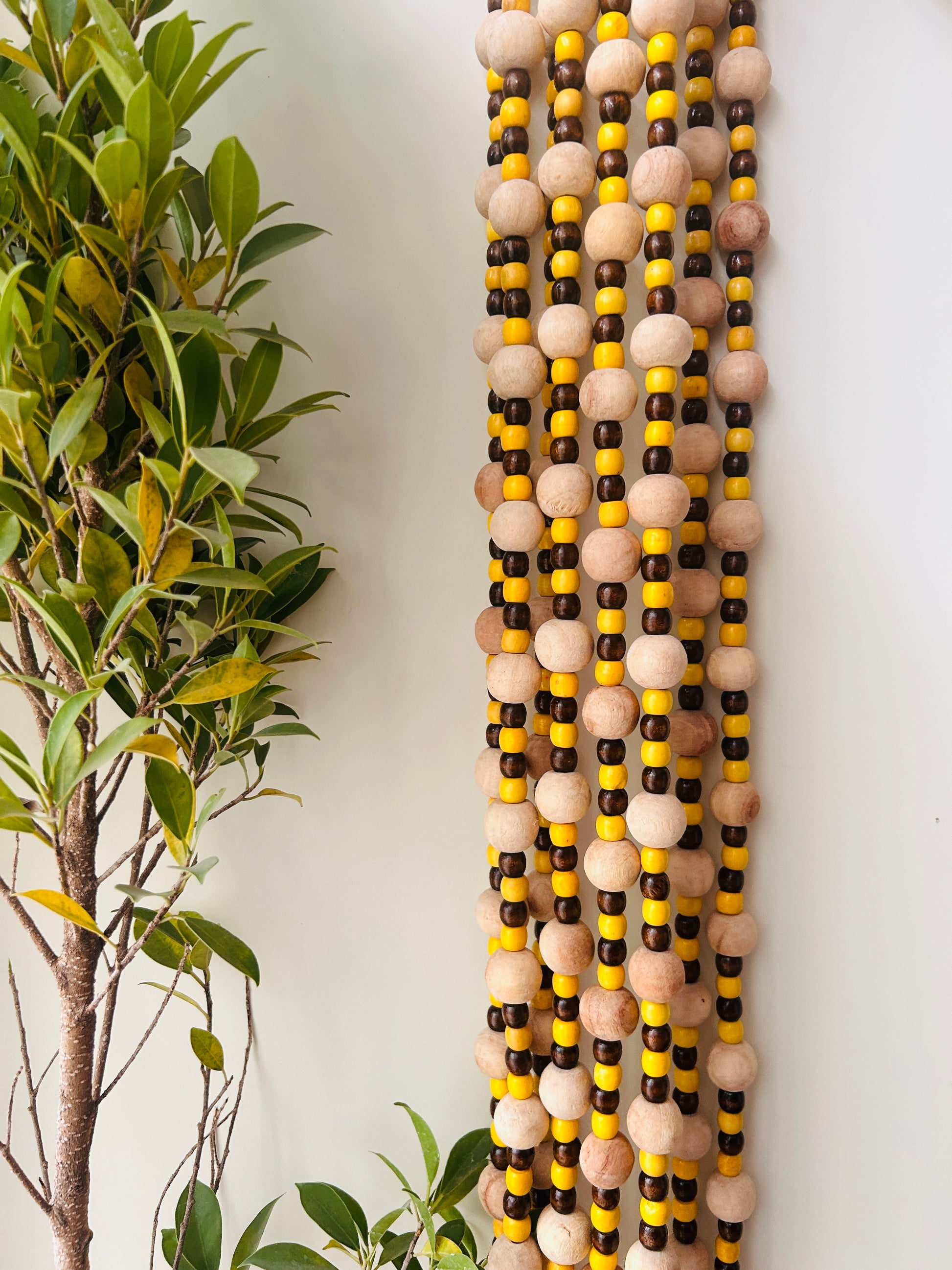 Yellow Boho Strings | Beaded Curtain