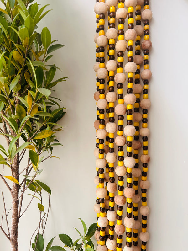 Yellow Boho Strings | Beaded Curtain