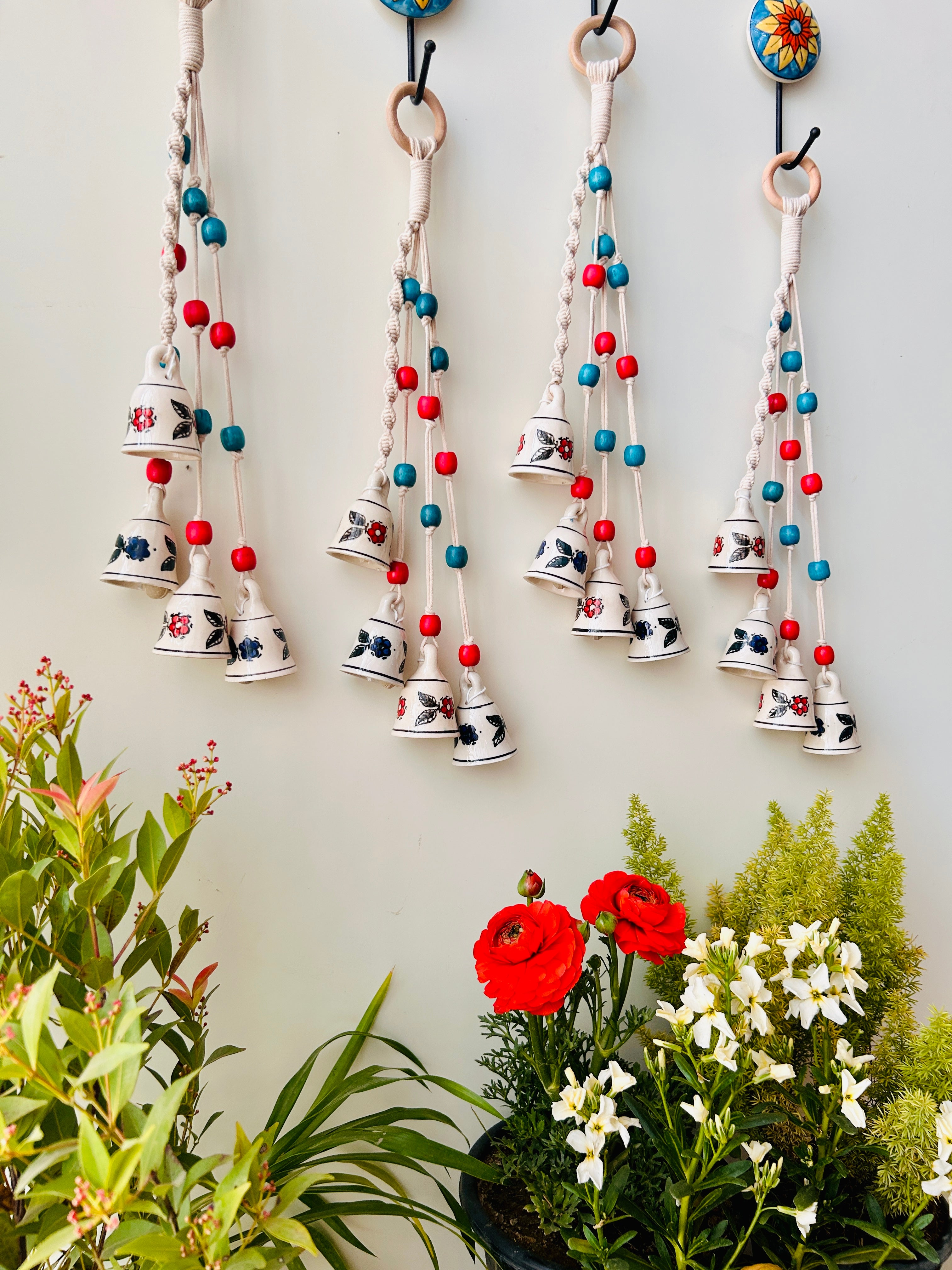 GULMOHAR | Set of 4 Symphony Chimes with 4 Ceramic Hooks