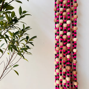 Pink Boho Strings | Beaded Curtain