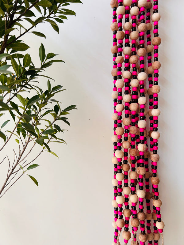 Pink Boho Strings | Beaded Curtain
