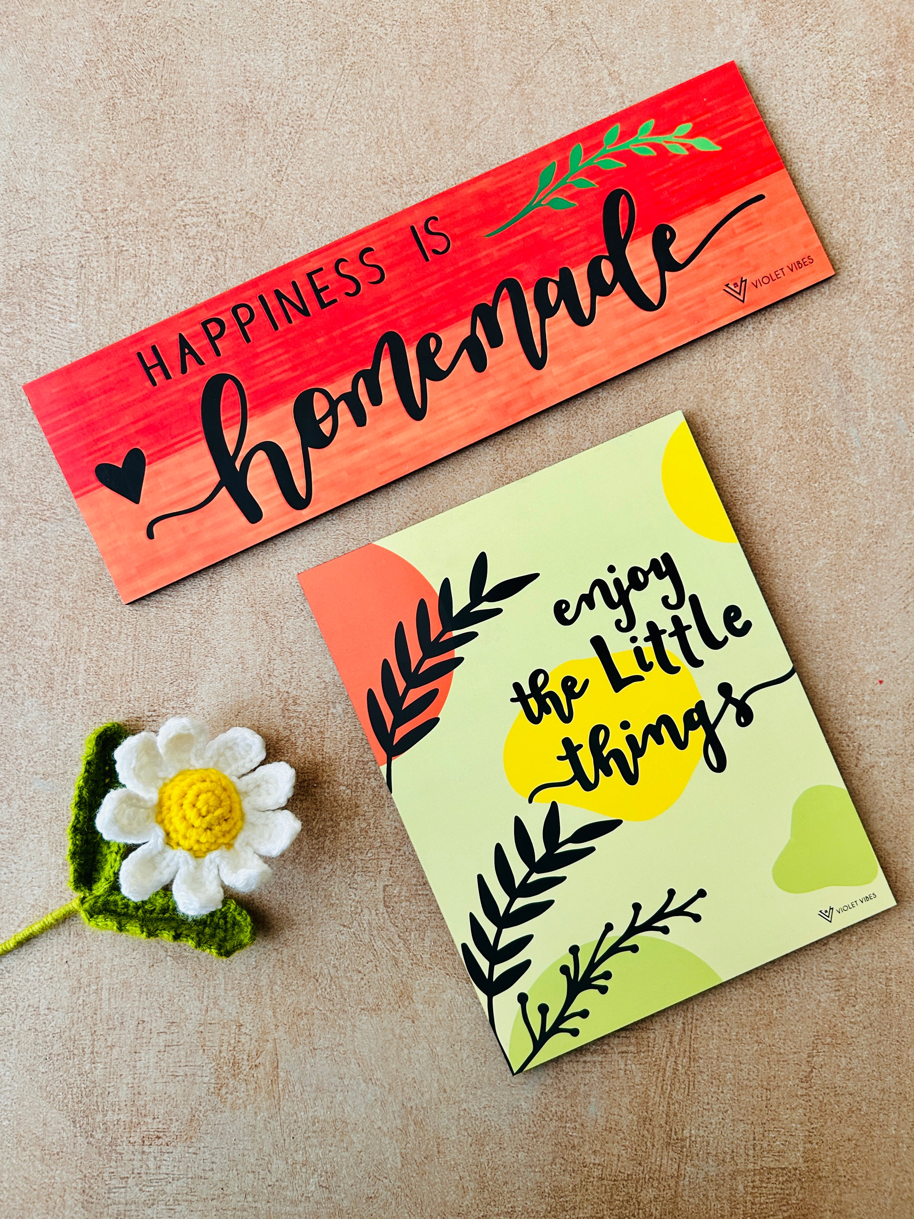 Mac-crochet Collection | Bless This Home wall set up | with macrame hangers and crochet flowers