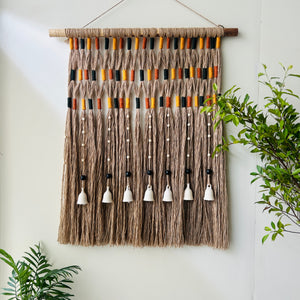 Desert Drape Grande Ivory Boho Tapestry | With A Ceramic Wall Hook