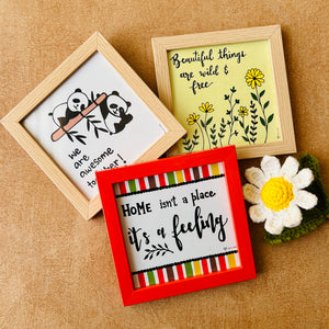 Mac-crochet Collection | Bless This Home wall set up | with macrame hangers and crochet flowers