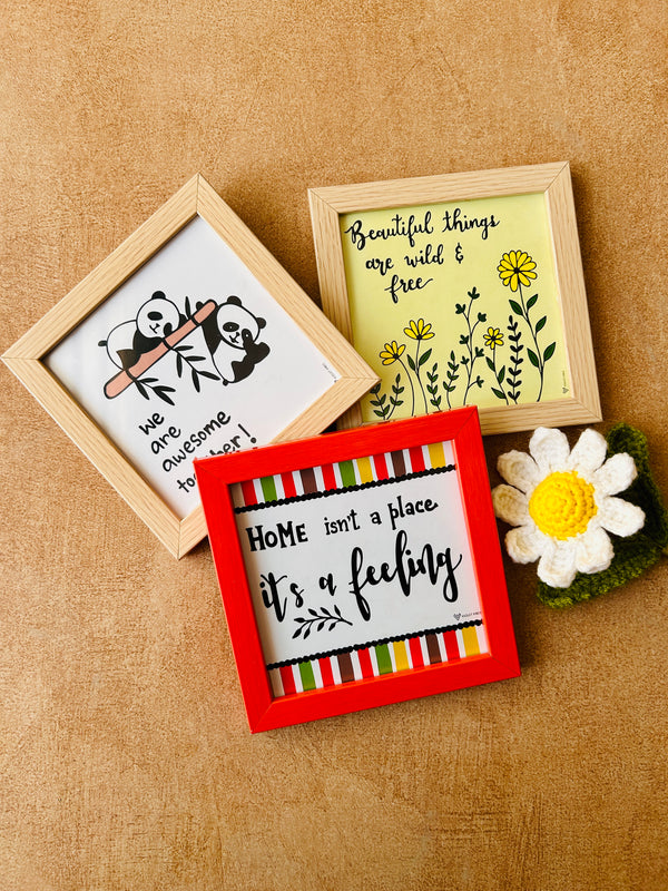 Mac-crochet Collection | Bless This Home wall set up | with macrame hangers and crochet flowers