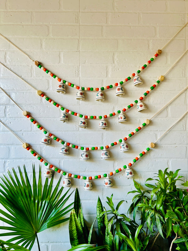 KHANAK | Ceramic bells bunting  - MARIGOLD