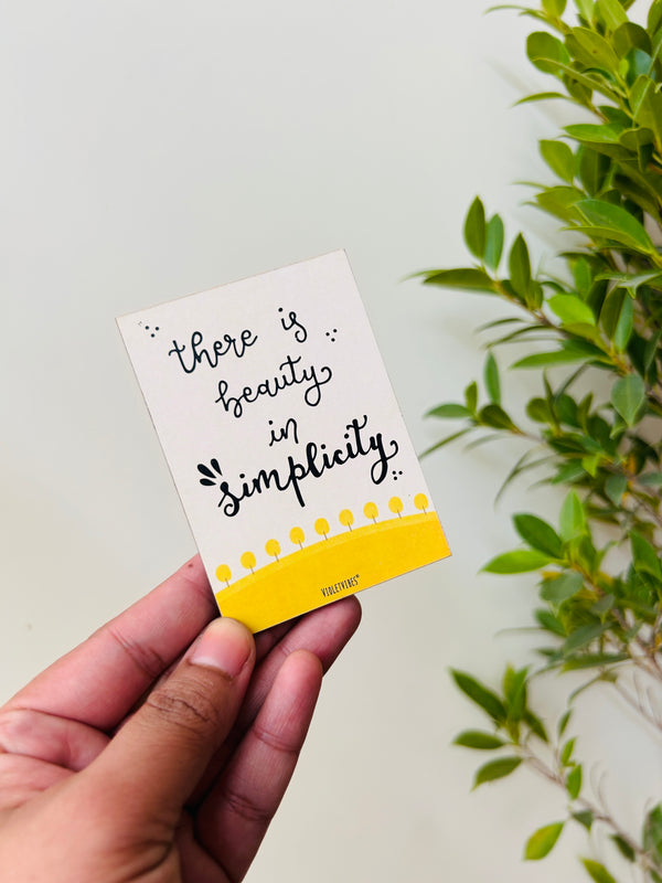Simplicity | Small wooden sticker with hand doodled design