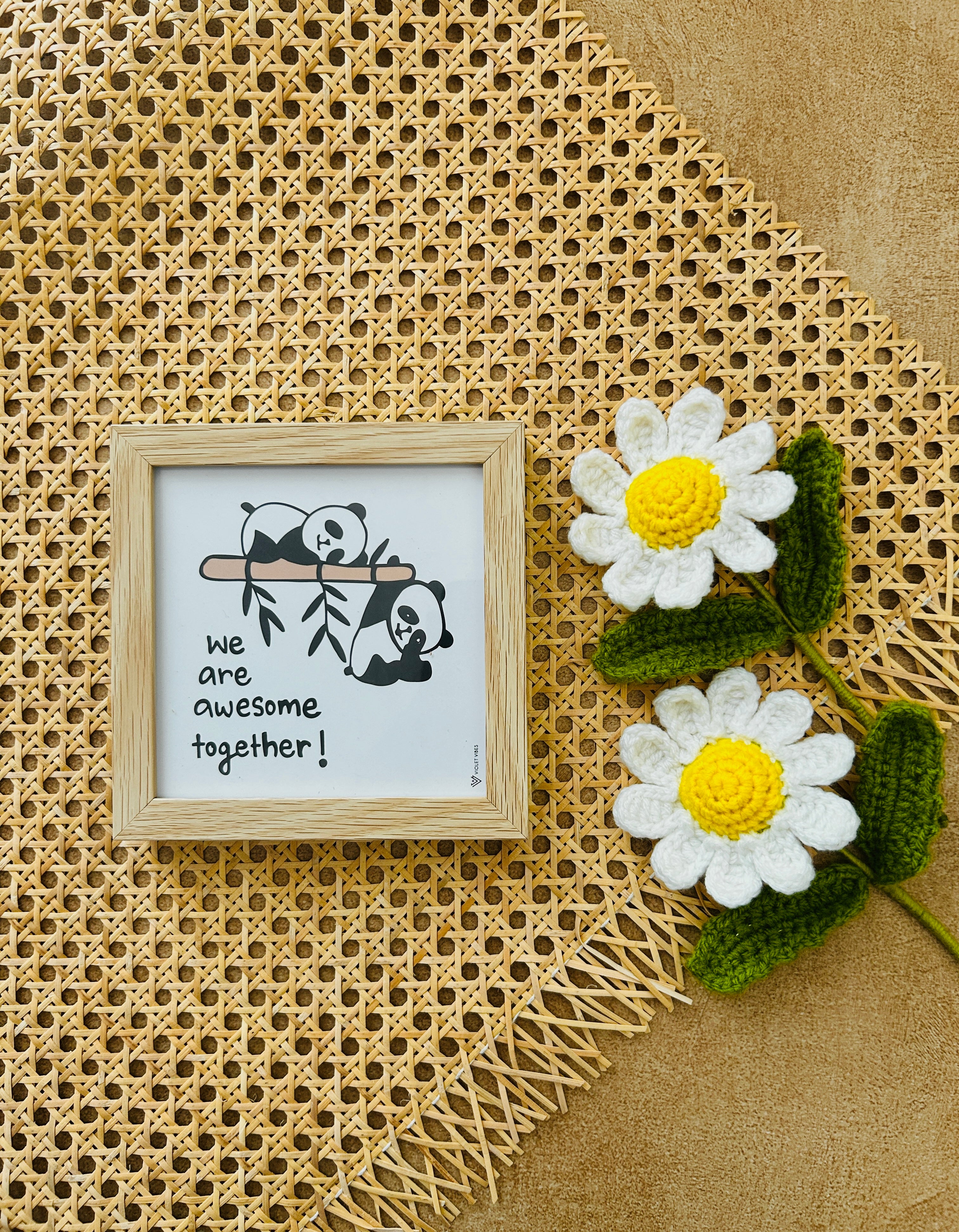 We are awesome together | 5*5 inches glass top wall frame